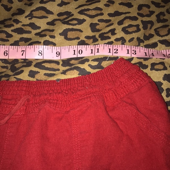 Maurices size large red linen blend shorts elastic pull on waist - Picture 12 of 15